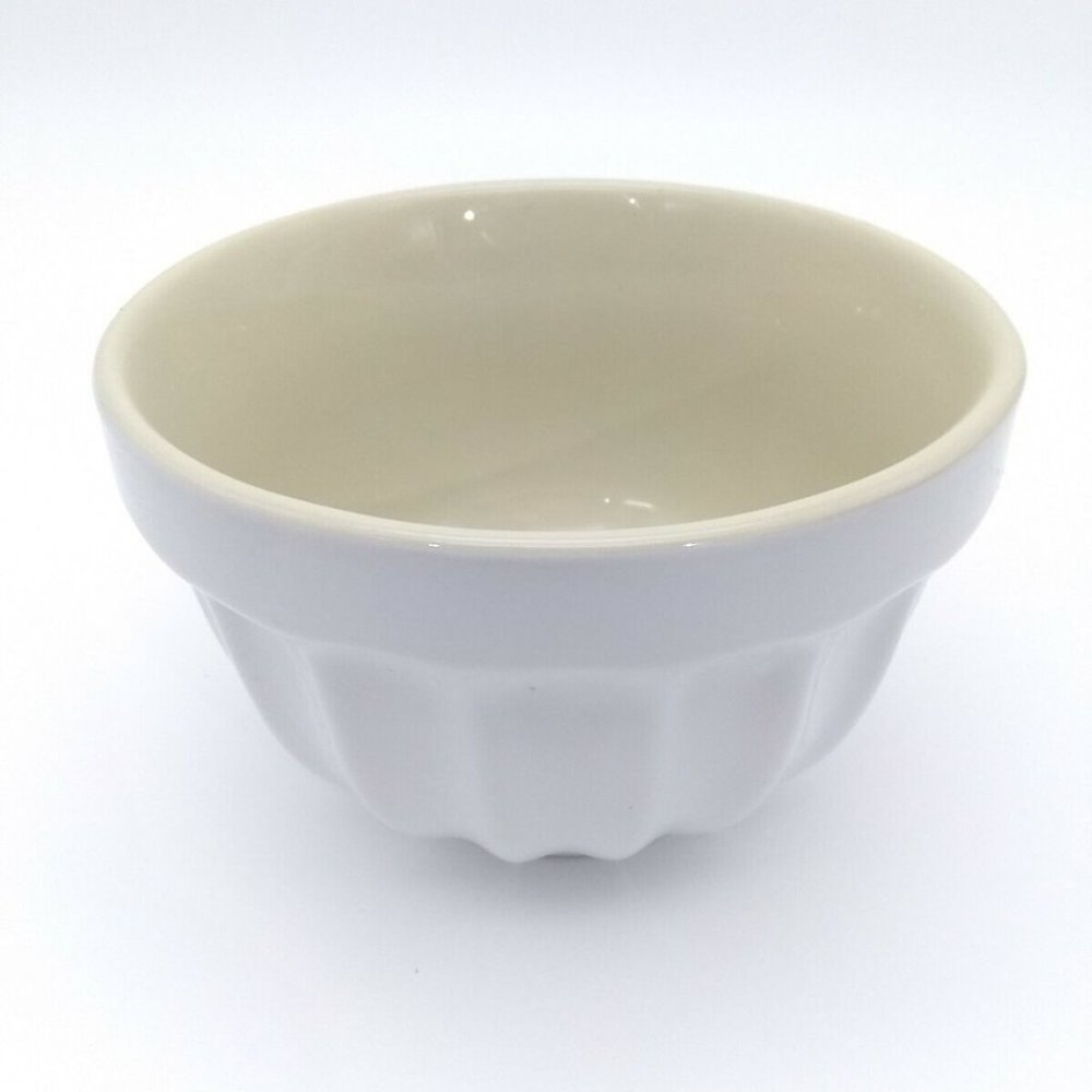 Essential Home Ivory Stoneware Ceramic Ribbed Patterned Appetizer Bowl 4 1/2" - Picture 6 of 6